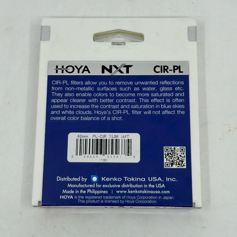 NWT HOYA 62mm NXT Circular Polarizer Filter